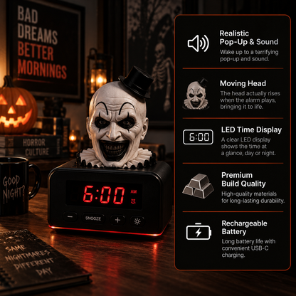 ART O'CLOCK™ Pop-Up Horror Alarm Clock