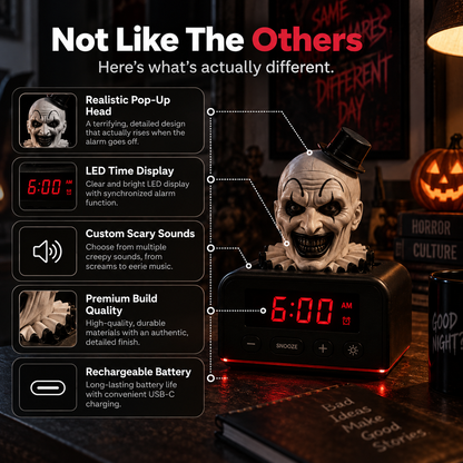 ART O'CLOCK™ Pop-Up Horror Alarm Clock