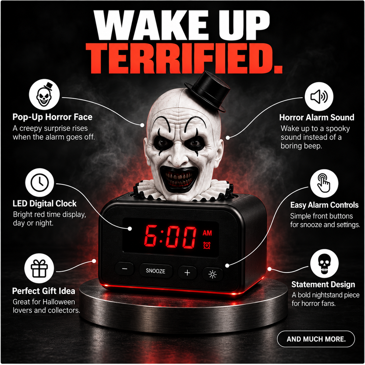 ART O'CLOCK™ Pop-Up Horror Alarm Clock